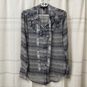 Banana Republic Sheet Button Down Top with Frill Design on Front